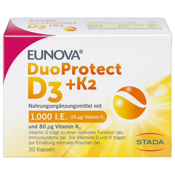 Abbildung für EUNOVA DuoProtect D3+K2 1000 I.E./80 μg Kapseln