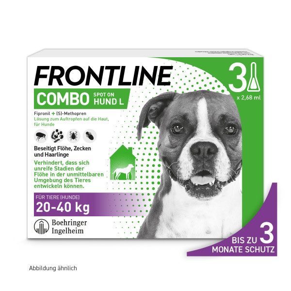 Abbildung für FRONTLINE COMBO gegen Zecken, Flöhe (Flöhe, Eier, Larven, Puppen) für Hunde L