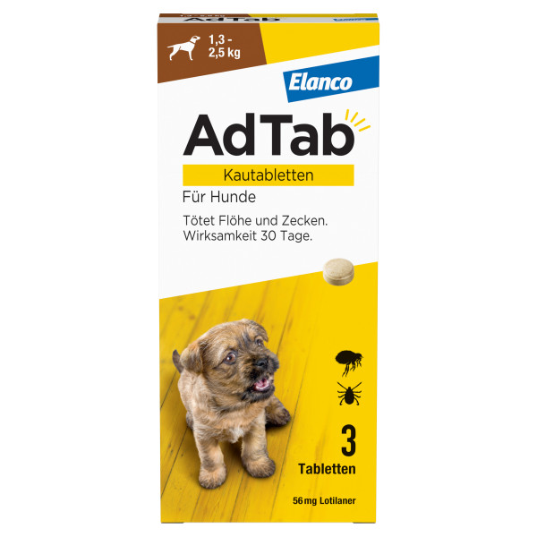 Abbildung für ADTAB 56 mg Kautabletten für Hunde 1,3-2,5 kg