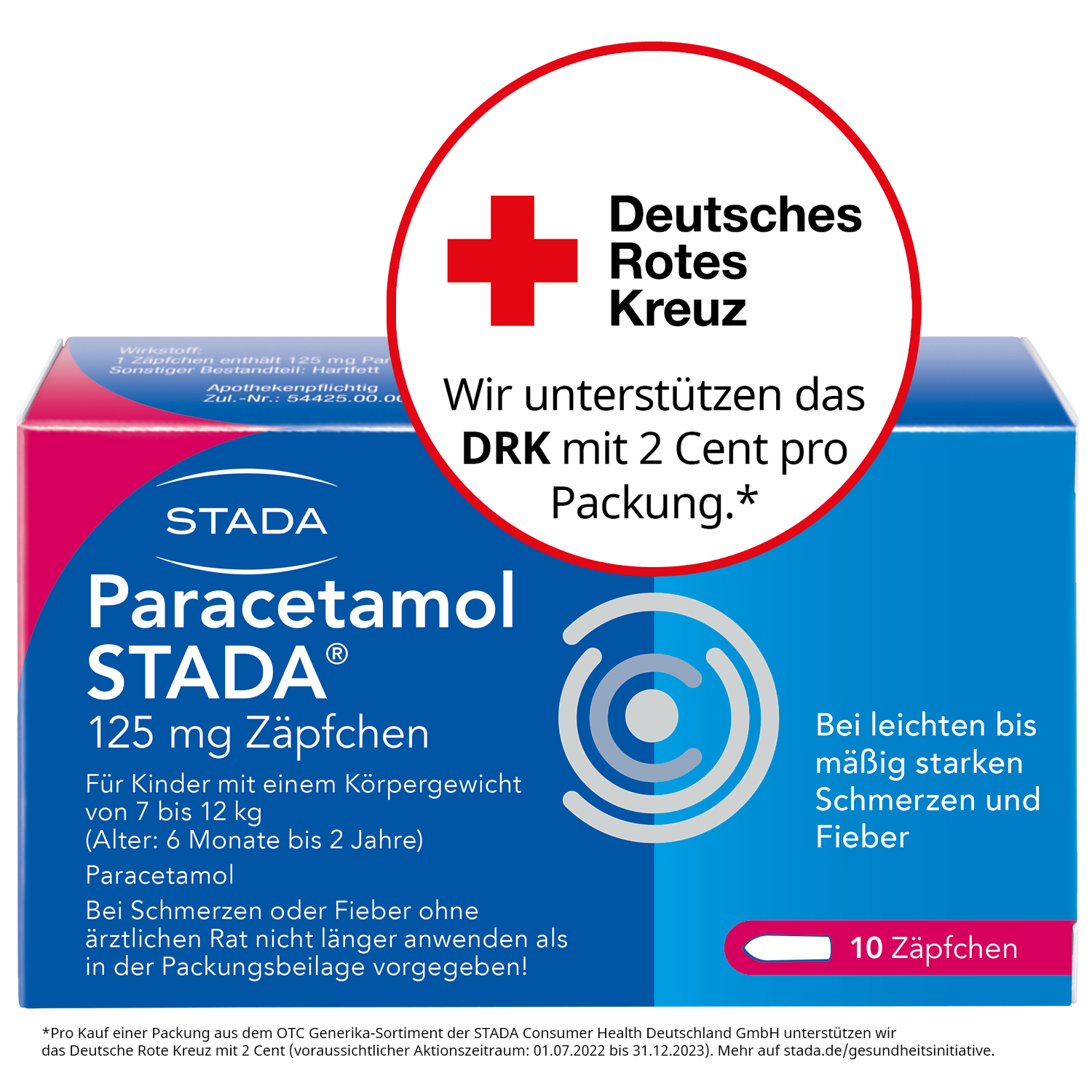 Abbildung für PARACETAMOL STADA 125 mg Zäpfchen