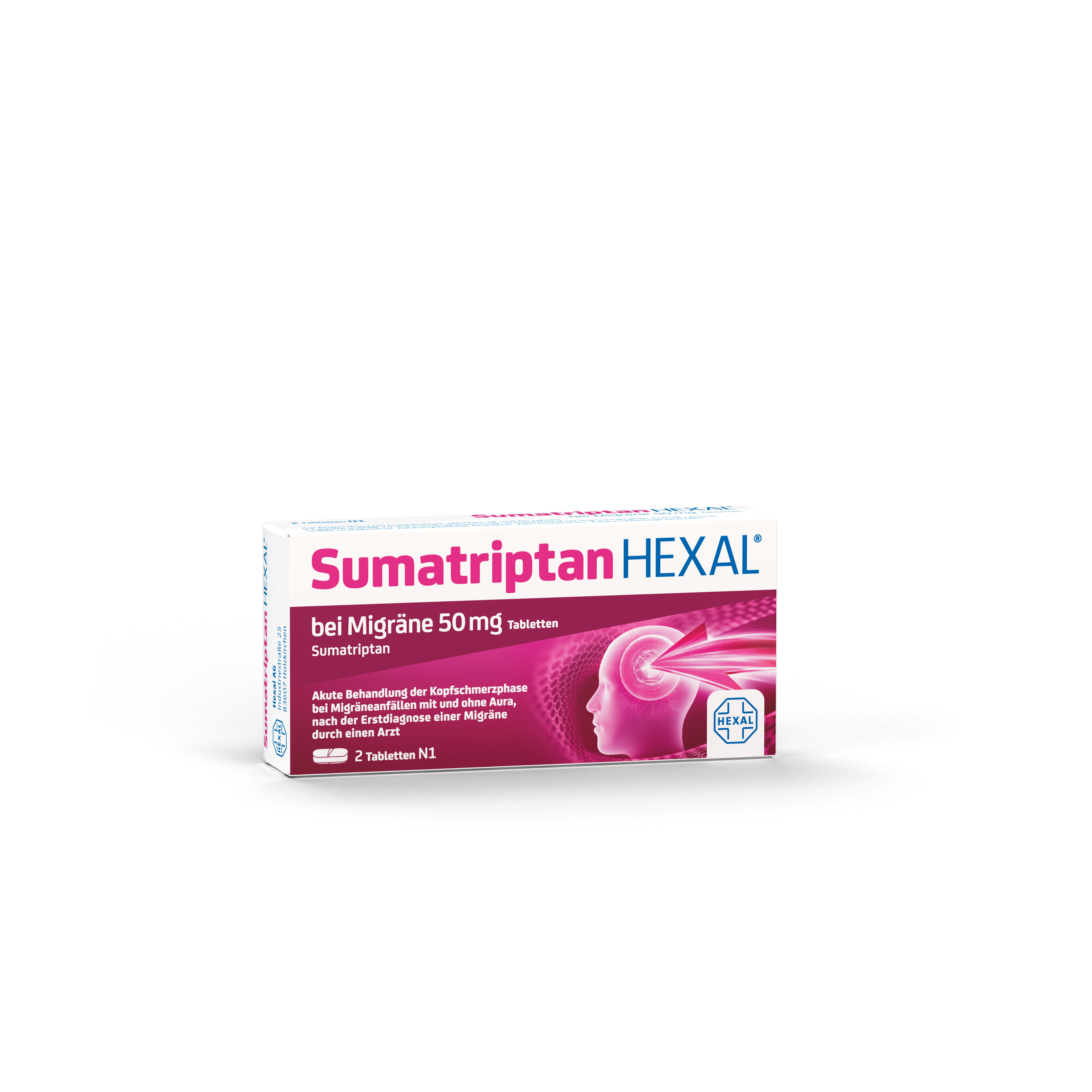 Abbildung für SUMATRIPTAN HEXAL bei Migräne 50 mg Tabletten